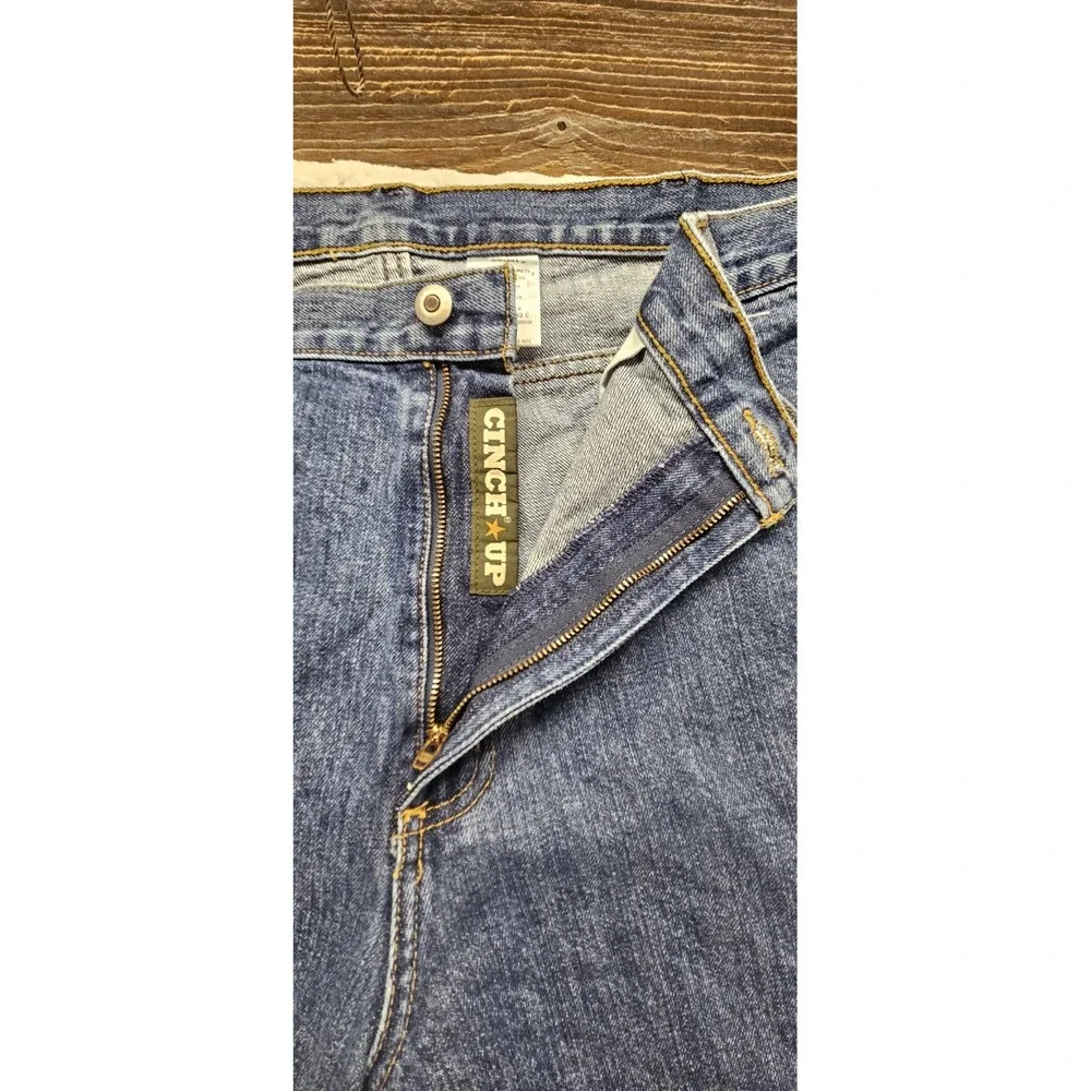 Cinch Men's 42x32‎ Blue Straight Jeans Denim Button Zip 5-Pocket Regular Fit